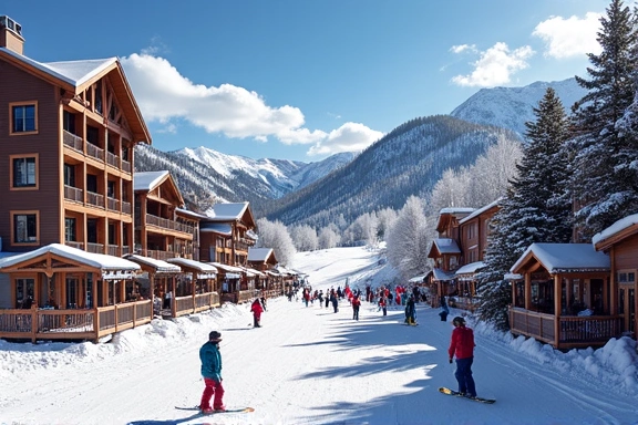 Aspen Snowmass resort with a vibrant village scene and ski lifts