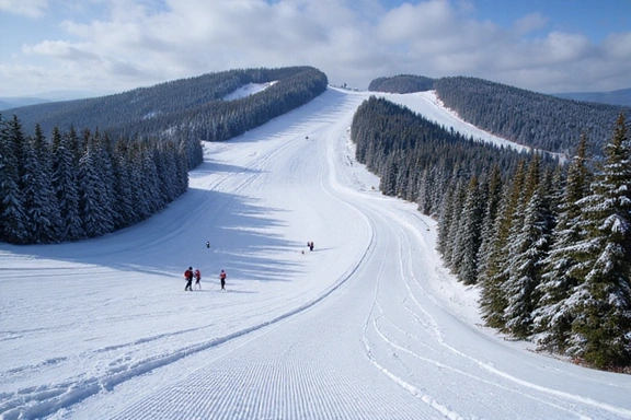 Killington Resort in Vermont during winter with skiers on slopes