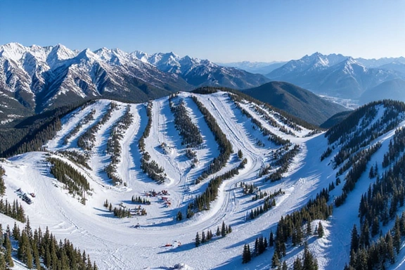 Park City Mountain Resort in Utah with fresh snow and clear skies
